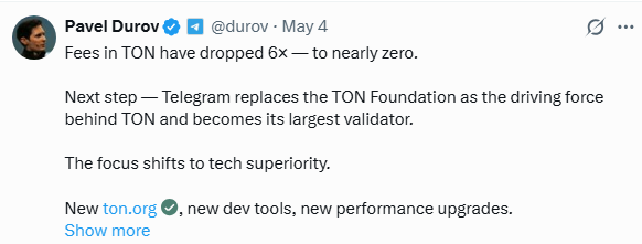 Telegram takes control of Toncoin 